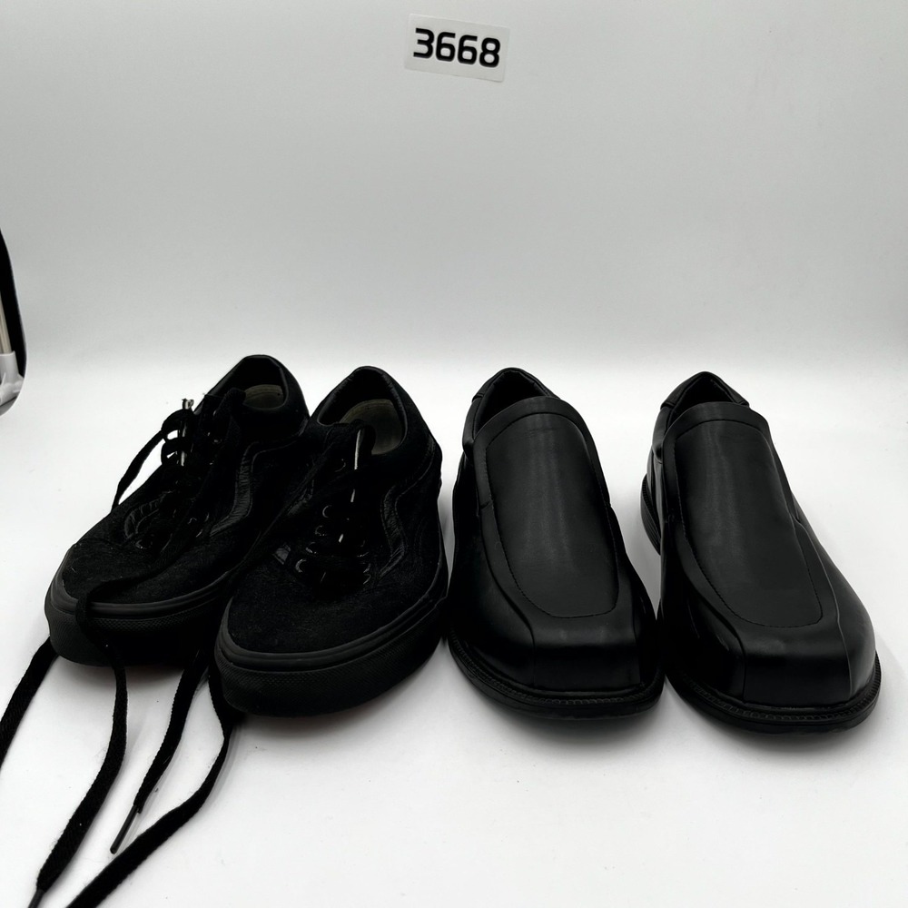 Lot Of 2 Vans Unisex Shoes Core Black Round Toe Casual Athletic Sneakers
